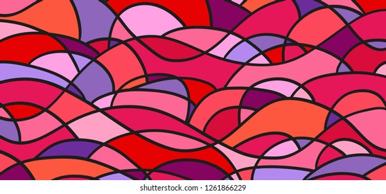 Abstract tile wallpaper of the surface. Wavy background. Mosaic pattern with waves. Multicolored tiled texture. Decorative backdrop
