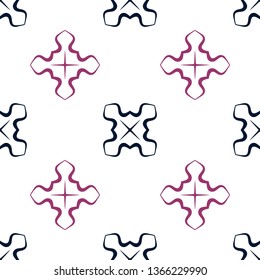 Abstract tileable background or texture in geometric ornamental style. Tileable seamless design. Purple and navy blue colored pattern
