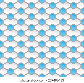 Abstract tileable seamless blue hexagon pattern background