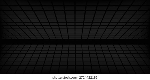 Abstrakter gefliester Hintergrund mit Perspektive in schwarzen Farben.eps 10.