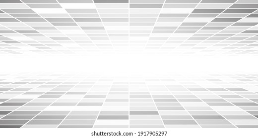 Abstract tiled background with perspective in gray colors