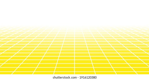 Abstract tiled background with perspective in yellow colors