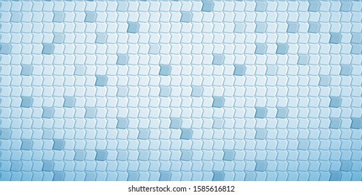 Abstract tiled background of polygons fitted to each other, in light blue colors