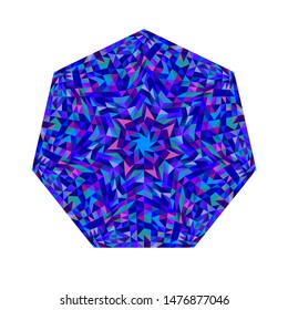 Abstract tiled mosaic heptagon polygon symbol - colorful vector element with geometrical shapes
