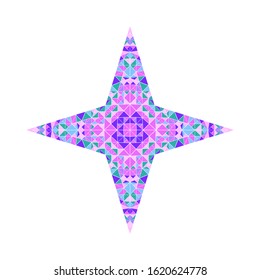 Abstract tiled mosaic ornament star polygon - geometrical colorful vector element
