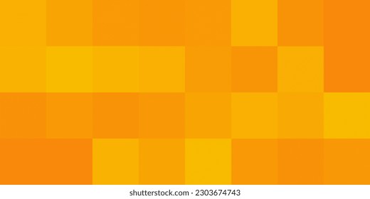 Resumen Patrón de superficie de baldosas, cuadradas de color en tonos aleatorios de naranja y marrón - Textura de mosaico geométrico a gran escala - Arte generativo, diseño de fondo vectorial