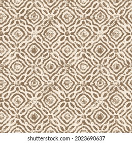 Abstract Tiles Seamless Vector Pattern. Geometric fabric texture. Repeating brown background.