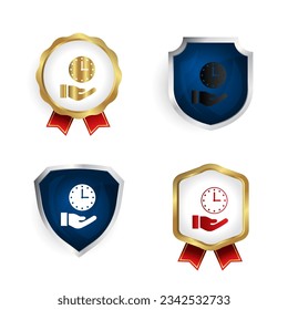 Abstract Time Management Badge and Label Collection, can be used for business designs, presentation designs or any suitable designs.