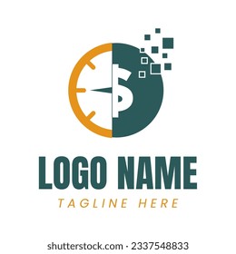 abstract time and money logo design concept