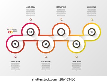 Abstract timeline info graphic template. Vector illustration.