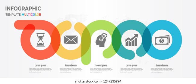 Abstract timeline infographic 5 options