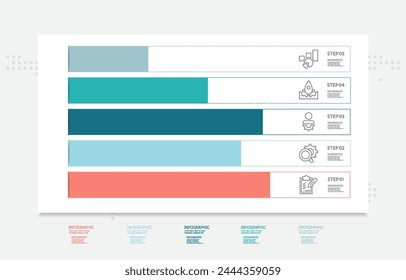 abstract timeline infographic element business data visualization steps report layout template background with business line icon 5 steps for any business presentation vector illustration