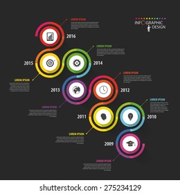 Plantilla infográfica de la línea de tiempo abstracta. Ilustración vectorial.