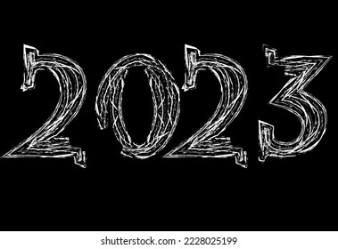 Abstract Tire Tracks . New year 2023. Car tread silhouette 