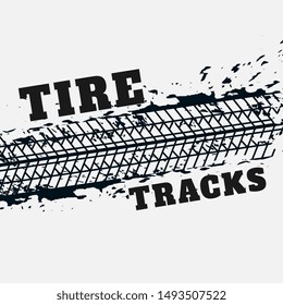 abstract tire tracks print marks in grunge style