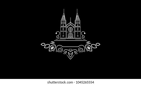 abstract titles with building and patterns