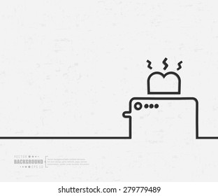 Abstract toaster with bread vector background. For web and mobile applications, illustration template design, creative business info graphic, brochure, banner, presentation, concept poster, cover, booklet, document.