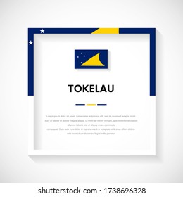 Resumen de la ilustración del marco cuadrado de la bandera de Tokelau. Marco moderno de país con texto para el Día Nacional de Tokelau