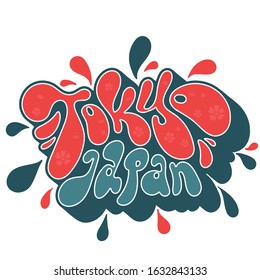 Abstract tokyo city lettering design template