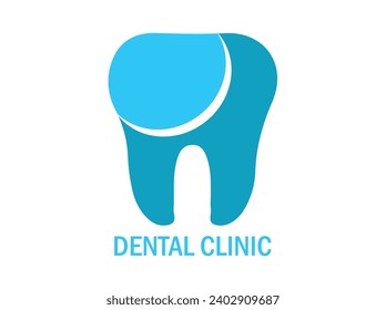 Abstract tooth icons on white and blue backgrounds. Tusk Dental Clinic Logo Tooth abstract design vector.