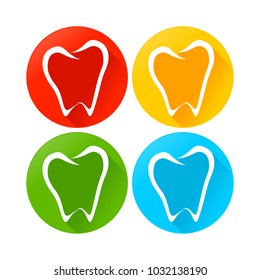 Abstract Tooth Line Art Round Icons