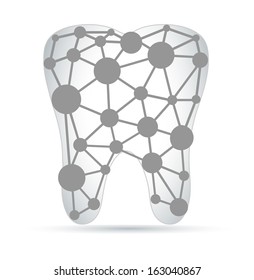 Abstract Tooth of molecules, scientific design.