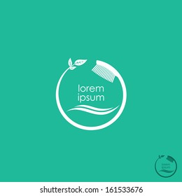 Abstract toothbrush symbol - vector illustration