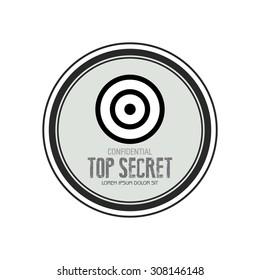 Abstract top secret label on a white background