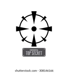 Abstract top secret label on a white background