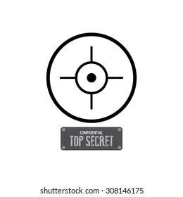 Abstract top secret label on a white background