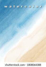 Resumen de diseño de fondo de la naturaleza con vista superior, mar azul y playa con pinceles de textura acuática. Una mancha vectorial artístico utilizada como elemento en el diseño decorativo de la tarjeta, banner, verano.