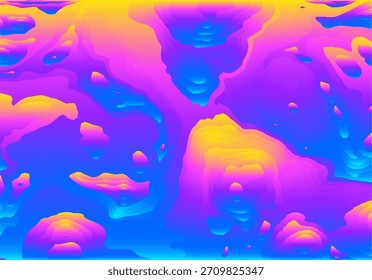 Fondo topográfico Abstractas con vibrantes Gradientes amarillos, rosados, púrpuras y azules que forman Formas en capas para proyectos de arte digital y diseño creativo moderno