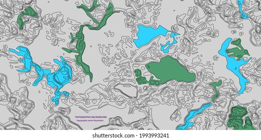 Abstract topographic color background . Topographic lines concept. Geographic  grid map. Vector illustration.