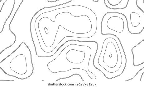 Plano de Fundo das Linhas de Contorno Topográfico Abstrato. Projeto de Mapa de Terreno Geométrico Minimalista