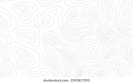 Abstract Topographic Contour Lines Forming an Organic Landscape Aesthetic, Seamless Vector Pattern for Creative Backgrounds and Artistic Design Applications