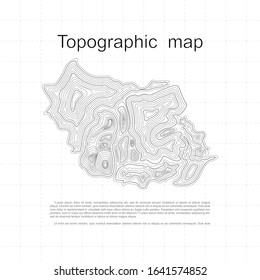 Abstract Topographic Contour Map Template. Geographic grid, vector illustration.