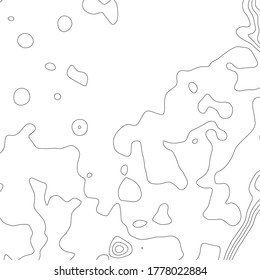 Abstract Topographic Contour Map Template. Abstract composition of black circles and lines on a white background. EPS10 Vector