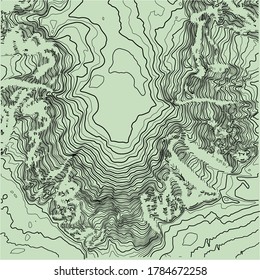 Abstract Topographic Contour Map Template. Abstract composition of black circles and lines on a white background. EPS10 Vector