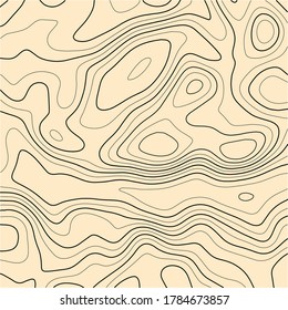 Abstract Topographic Contour Map Template. Abstract composition of black circles and lines on a white background. EPS10 Vector