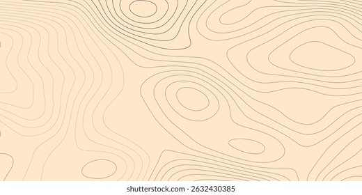 Abstract Topographic Contours Map Background, Vector Geographic Contour Map with Topographic Patterns in Vintage Outdoors Style. World Map Template.