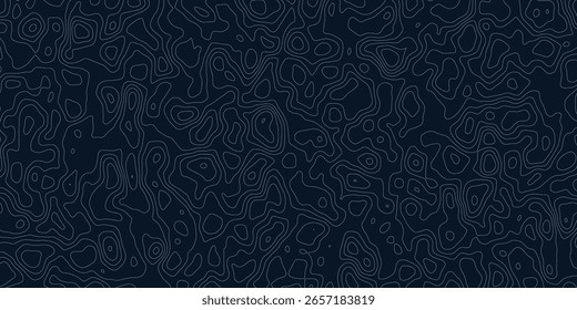 Fundo do mapa de contornos topográficos abstratos, Mapa de contorno geográfico vetorial Padrões topográficos estilo exterior vintage. Modelo de mapa mundial. 