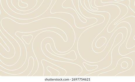Abstractas patrón de contorno de línea topográfica sobre fondo beige Diseño minimalista moderno. Ilustración vectorial, ideal para el Fondo de pantalla elegante y elegante diseño de la cubierta.