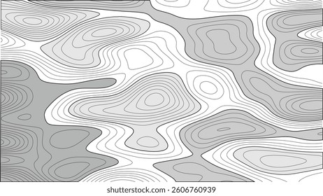 Abstract topographic lines. geographic grid map. topographic line contour map patterns background, Modern design with White background with topographic wavy pattern design. Vector illustration.