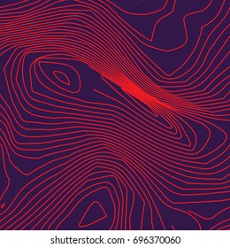 Abstract Topographic Lines Map Vector Illustration Background