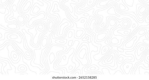 Abstract Topographic Lines Seamless Monochrome Pattern, Minimalist Style, Modern Background Texture for Design Projects.