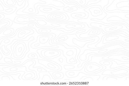 Abstract Topographic Lines Seamless Monochrome Pattern, Minimalist Style, Modern Background Texture for Design Projects.
