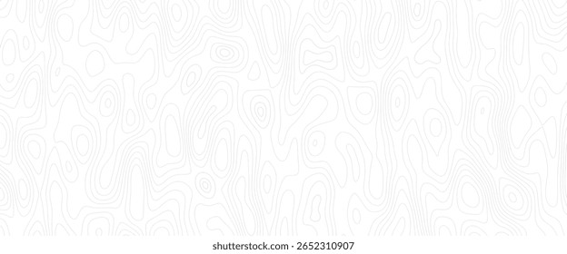 Abstract Topographic Lines Seamless Monochrome Pattern, Minimalist Style, Modern Background Texture for Design Projects.