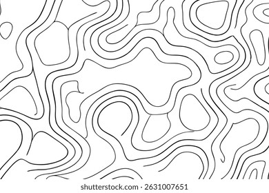 Abstract Topographic Lines Seamless Pattern Black and White Vector Illustration for Backgrounds, Textures, and Design Projects