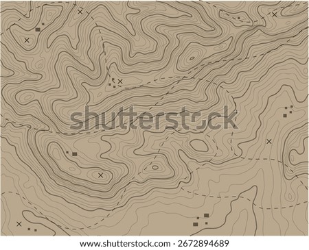 Abstract topographic map background. Beige colour