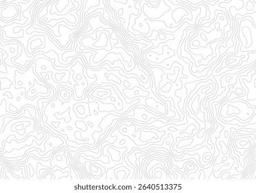Abstract topographic map background geographic line map with elevation assignments. Topographic wavy pattern design and geographic mountain relief diagram line wave carve pattern.